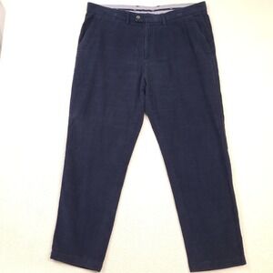 Samuel Windsor Corduroy Pants Mens 42x31‎ Navy Blue Flat Front Cotton Trousers